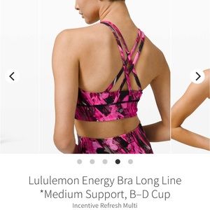 Lululemon Energy Long Line Bra - Size 8 Incentive Refresh Multi